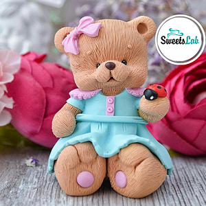 Силиконовый молд 3D "Мишка с божьей коровкой"